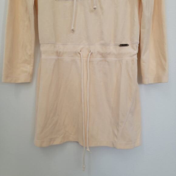 Vintage Y2K Baby Phat Velour Jumpsuit Dress Hoodie Butter Yellow LG Longsleeve - Picture 6 of 14